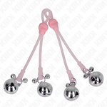 Kink - Pinzas de Cráneo Luminosas con Anillo Campanas Ajustables Rosa / Plata