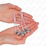 Kink - Pinzas de Cráneo Luminosas con Anillo Campanas Ajustables Rosa / Plata