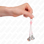 Kink - Pinzas de Cráneo Luminosas con Anillo Campanas Ajustables Rosa / Plata