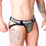 Macho Mx27gr Couro Jock Cinza Bege Xl