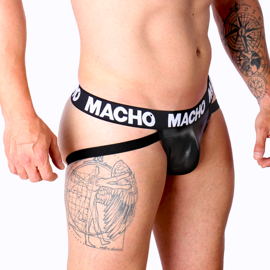 Macho - MX25NC Jock Couro Preto S