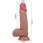 Pretty Love - Serie Sliding Skin Dildo Realista con Ventosa Deslizante de Piel Marrón 20,6 cm