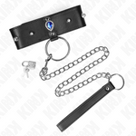 Kink - Collar de 65 cm con Asa y Diamantes Azules Ajustable de 36-43 cm x 5 cm