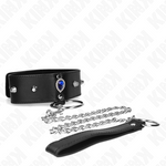 Kink - Collar de 65 cm con Asa y Diamantes Azules Ajustable de 36-43 cm x 5 cm