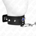 Kink - Collar de 65 cm con Asa y Diamantes Azules Ajustable de 36-43 cm x 5 cm
