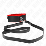 Kink - Collar con cinturón de 116 cm con correa de cuero roja ajustable de 40-48 cm X 6 cm