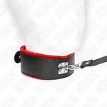 Kink - Collar con cinturón de 116 cm con correa de cuero roja ajustable de 40-48 cm X 6 cm