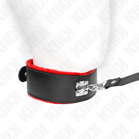 Kink - Colar Com Cinto 116 cm Com Alça de Couro Vermelha Ajustável 40-48 cm X 6 cm