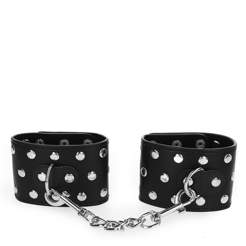 Kink - Retenciones de Muñeca con Snap Fasten Completo de Remaches Negros Ajustables 19-24 cm X 5,5 cm