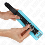 Kink - Retenções de Pulso Fecháveis Premium Preto / Azul Ajustáveis 21-28 cm X 5,5 cm