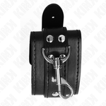 Kink - Muñequeras de Mazmorra con Bloqueo Negras Ajustables 21-28 cm X 5,5 cm