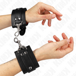 Kink - Muñequeras de Mazmorra con Bloqueo Negras Ajustables 21-28 cm X 5,5 cm