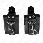 Kink - Muñequeras de Mazmorra con Bloqueo Negras Ajustables 21-28 cm X 5,5 cm