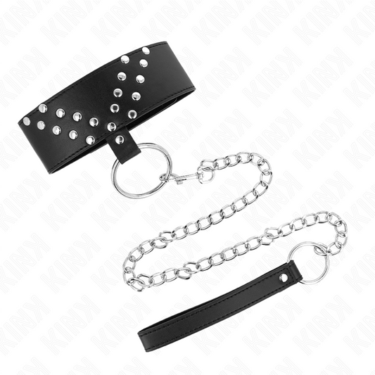 Kink - Colar Com Cinto 65 cm Com Rebite V Ajustável 36-43 cm X 5 cm
