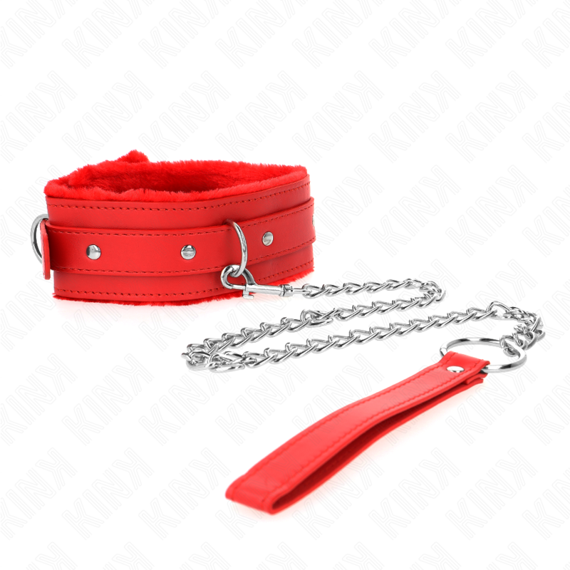 Kink - Colar com Trela 65 cm com Restrições Vermelho 36-42 cm X 5,5 cm