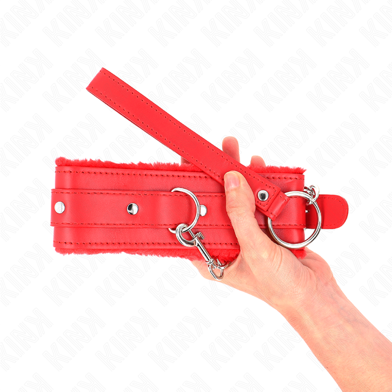 Kink - Colar com Trela 65 cm com Restrições Vermelho 36-42 cm X 5,5 cm
