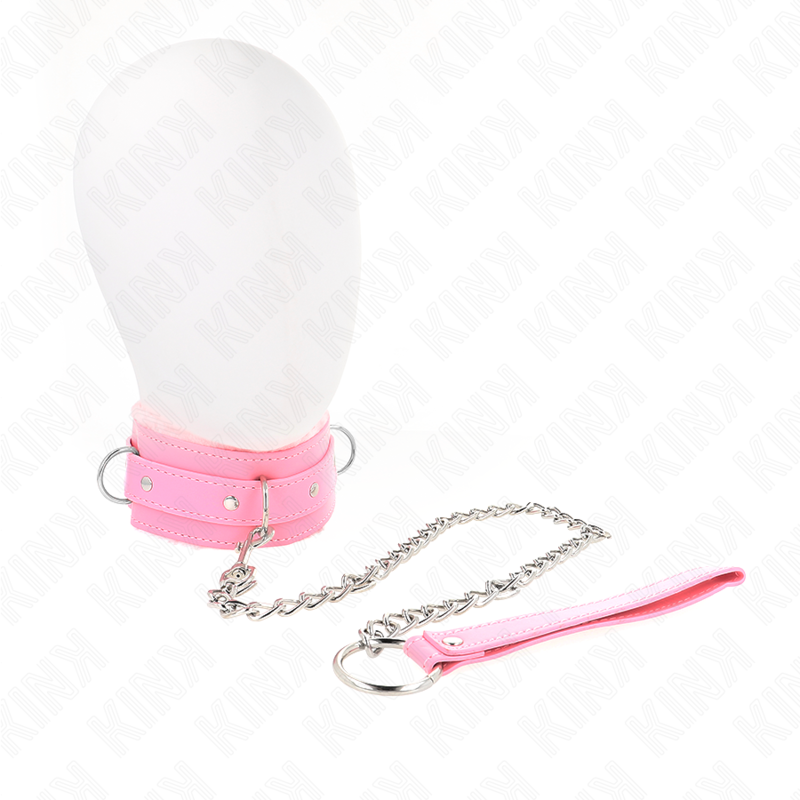 Kink - Colar com Trela 65 cm com Restrições Rosa 36-42 cm X 5,5 cm