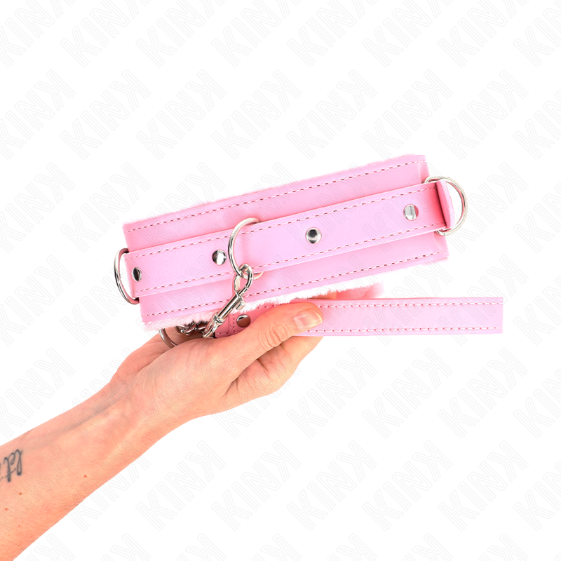 Kink - Colar com Trela 65 cm com Restrições Rosa 36-42 cm X 5,5 cm