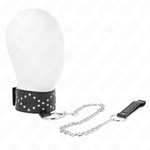Kink - Collar 65 cm Con Correa Con Tachuelas Plata Modelo 3 Ajustable 36-43 cm X 5 cm