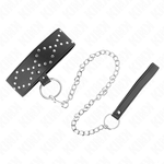 Kink - Collar 65 cm Con Correa Con Tachuelas Plata Modelo 3 Ajustable 36-43 cm X 5 cm