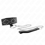 Kink - Collar 65 cm Con Correa Con Tachuelas Plata Modelo 3 Ajustable 36-43 cm X 5 cm