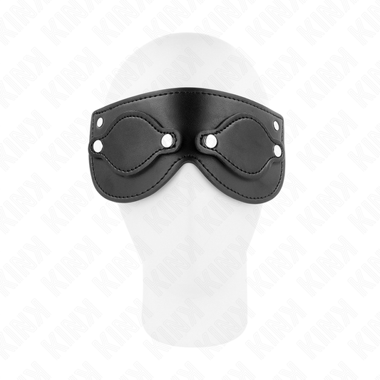 Kink - Máscara de Couro Com Coberturas de Olhos Destacáveis 22 X 9 cm