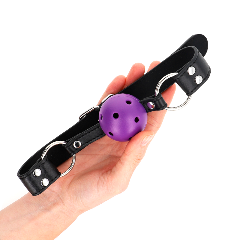 Kink - Bola Transpirable de 4 cm Mordaza con Doble Remache Púrpura 62,5 X 2,5 cm Ajustable 42-58 cm