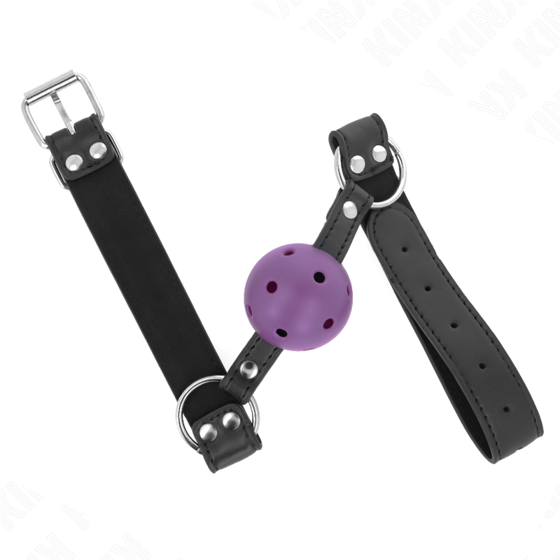 Kink - Bola Transpirable de 4 cm Mordaza con Doble Remache Púrpura 62,5 X 2,5 cm Ajustable 42-58 cm
