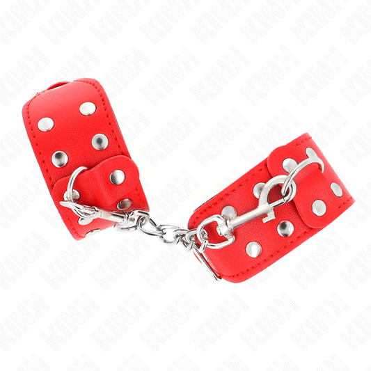 Kink - Pulseiras Com Linha Dupla de Pregos Ajustáveis Vermelho