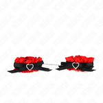 Kink - Retenções de Punho Elásticas de Renda Detalhes de Coração Vermelho Ajustáveis 22-35 cm