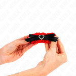 Kink - Retenções de Punho Elásticas de Renda Detalhes de Coração Vermelho Ajustáveis 22-35 cm