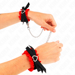 Kink - Retenções de Punho Elásticas de Renda Detalhes de Coração Vermelho Ajustáveis 22-35 cm