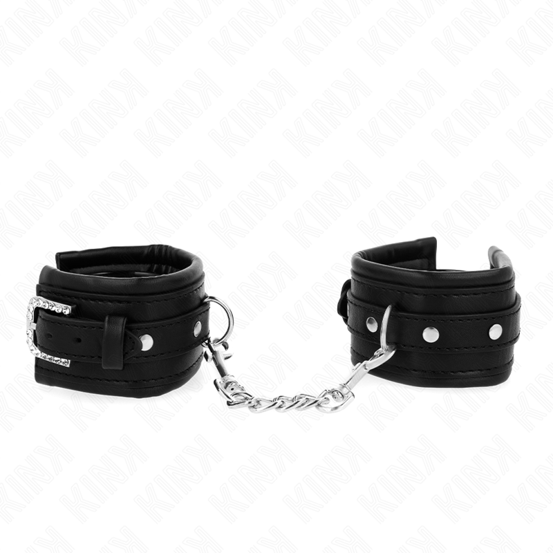 Kink - Retenciones de Pulso Con Hebilla de Diamantes de Imitación Negro Ajustables 25-32 cm X 5,5 cm