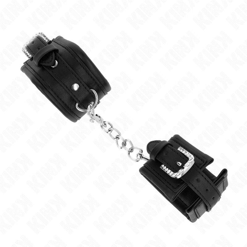 Kink - Retenciones de Pulso Con Hebilla de Diamantes de Imitación Negro Ajustables 25-32 cm X 5,5 cm