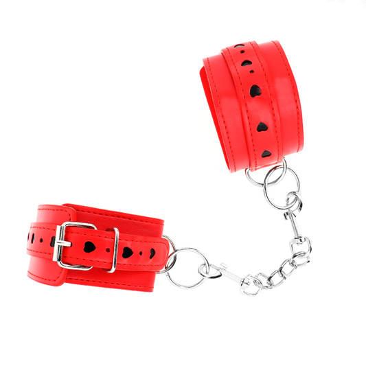 Kink - Pulso Vermelho Com Inserção de Coração Preto Ajustável 21-28 cm X 5,5 cm