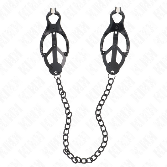 Kink - Pinzas de trébol japonés con cadena negra 30 cm