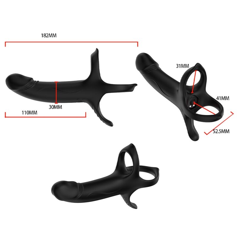 Armony - Dildo com Anel e Vibrador Preto