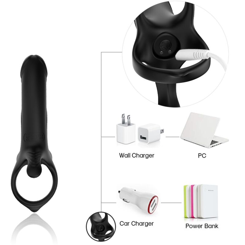 Armony - Dildo com Anel e Vibrador Preto