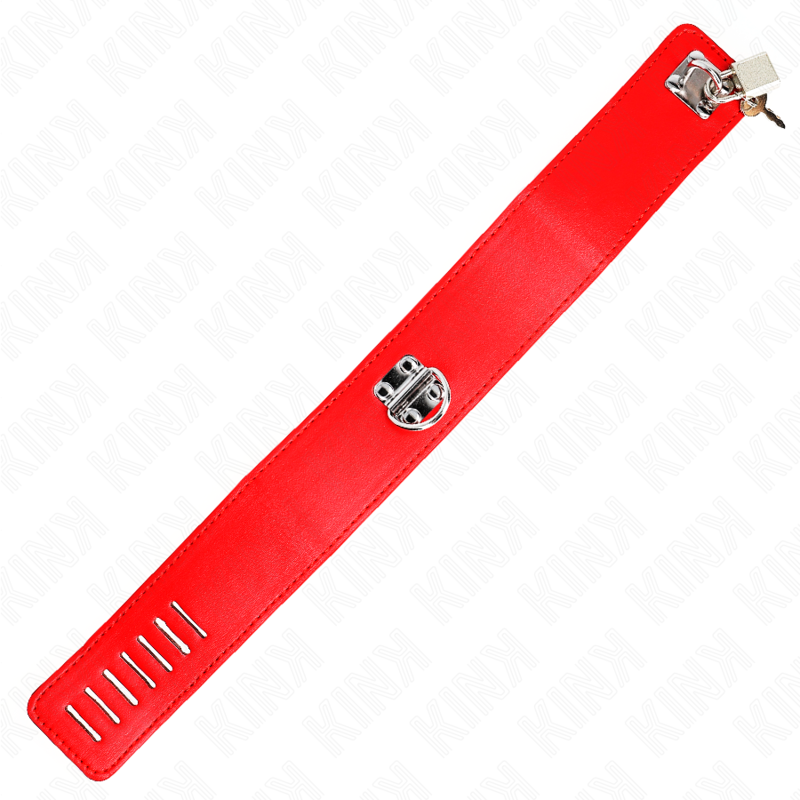 Kink - Collar con cinturón de 65 cm con asa ancha roja ajustable de 33,5-41 cm x 5 cm
