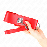 Kink - Collar con cinturón de 65 cm con asa ancha roja ajustable de 33,5-41 cm x 5 cm