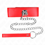 Kink - Collar con cinturón de 65 cm con asa ancha roja ajustable de 33,5-41 cm x 5 cm
