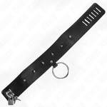 Kink - Colar 65 cm Com Trela Com Pregos Prata Modelo 2 Ajustável 36-43 cm X 5 cm