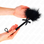 Kink - Varita de nailon con plumas de cosquilleo y lazo negro 25 cm
