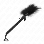 Kink - Varita de nailon con plumas de cosquilleo y lazo negro 25 cm