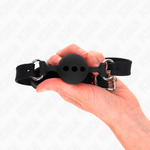 Kink - Mordaza Completa de Silicona 55 x 2 cm Con Bola de 4 cm Talla S Negra Ajustable 35-51 cm