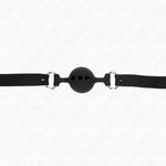 Kink - Mordaza Completa de Silicona 55 x 2 cm Con Bola de 4 cm Talla S Negra Ajustable 35-51 cm