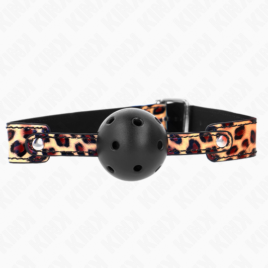 Kink - Bola Respirável Leopardo 4,5 cm Mordaça 65 X 2,5 cm