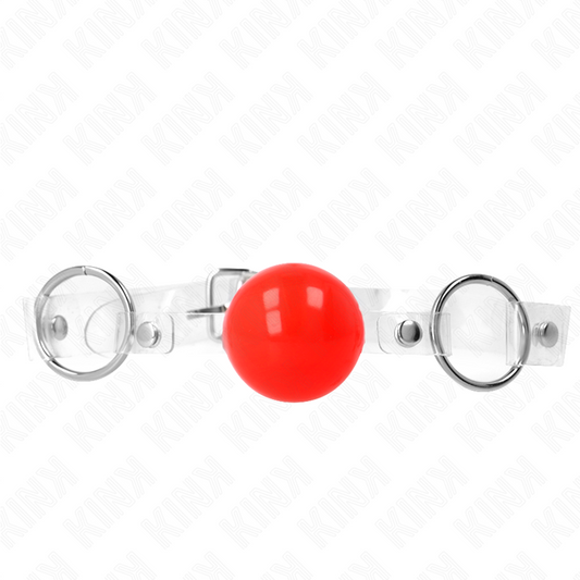 Kink - Bola Pvc Transparente Vermelha Mordaça 4 cm Ajustável