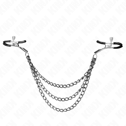 Kink - Pinças Para Bicos Com 3 Correntes Pretas 20/23/28 cm