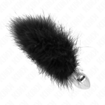 Kink -Plug Anal de Acero Inoxidable 11 X 7 cm Con Pluma 11 cm
